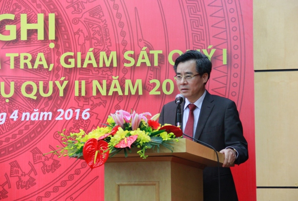 Đồng chí Nguyễn Quang Dương - Ủy viên Trung ương Đảng, Phó Bí thư Thường trực Đảng ủy Khối DNTW phát biểu tại Hội nghị