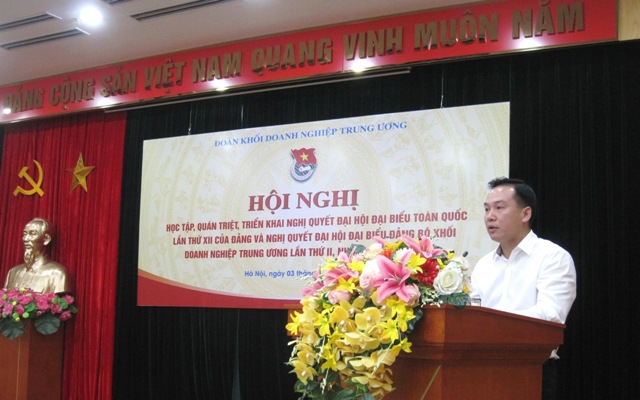 Đồng chí Hồ Xuân Trường - Bí thư Đoàn Khối DNTW triển khai Chương trình hành động thực hiện Nghị quyết của Đảng.