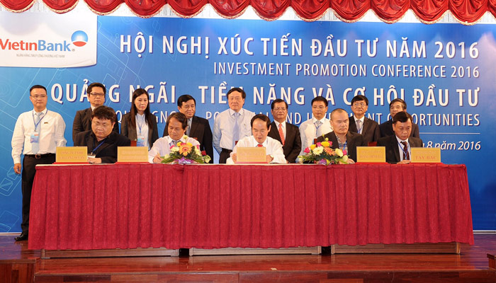 Ký kết hợp tác của VietinBank Quảng Ngãi với các doanh nghiệp đầu tư trên địa bàn