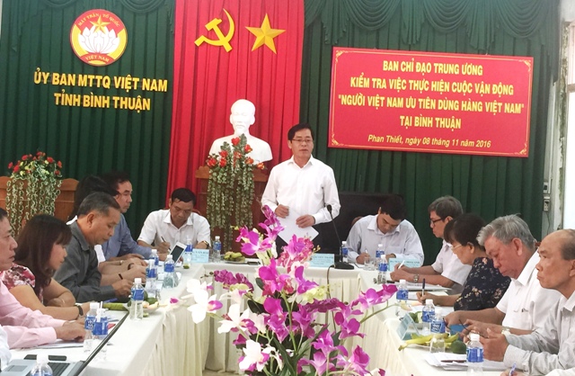 Đoàn làm việc với Ban Chỉ đạo Cuộc vận động tỉnh Bình Thuận.