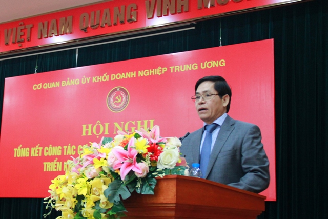 Đồng chí Phạm Viết Thanh - Bí thư Đảng ủy Khối DNTW phát biểu tại Hội nghị.