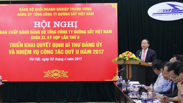 đồng chí Vũ Anh Minh, Bí thư Đảng ủy Tổng công ty Đường sắt Việt Nam.