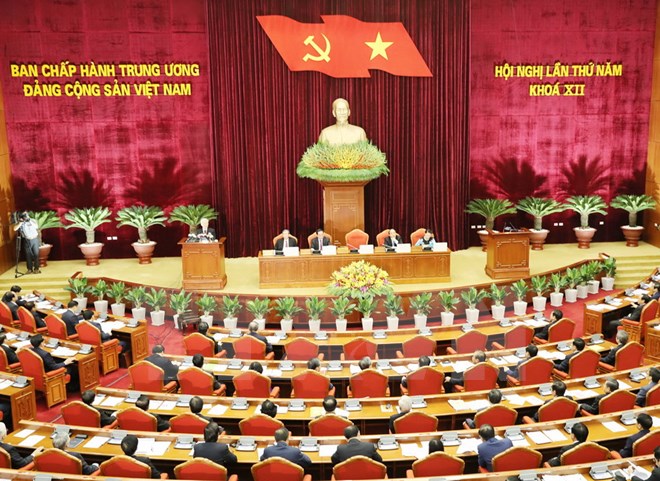 Toàn cảnh phiên khai mạc Hội nghị lần thứ 5 Ban Chấp hành Trung ương Đảng. 