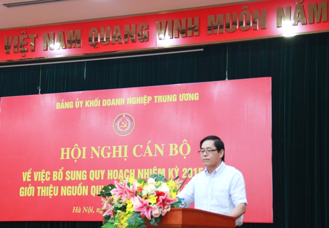 Đồng chí Bí thư Đảng ủy Khối Phạm Viết Thanh phát biểu chỉ đạo tại Hội nghị cán bộ, chiều 4/7.