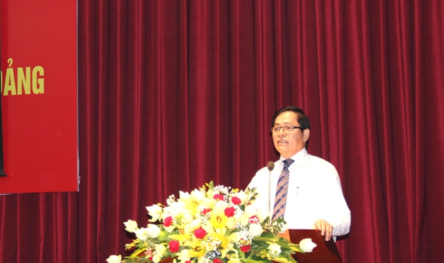 Đồng chí Phạm Viết Thanh - Ủy viên Trung ương Đảng, Bí thư Đảng ủy Khối phát biểu khai mạc Hội nghị.