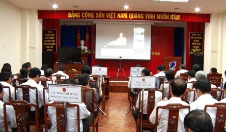 Toàn cảnh Hội nghị tại điểm cầu Hội trường Văn phòng đại diện Tập đoàn Bưu chính Viễn thông Việt Nam (TP. Hồ Chí Minh).