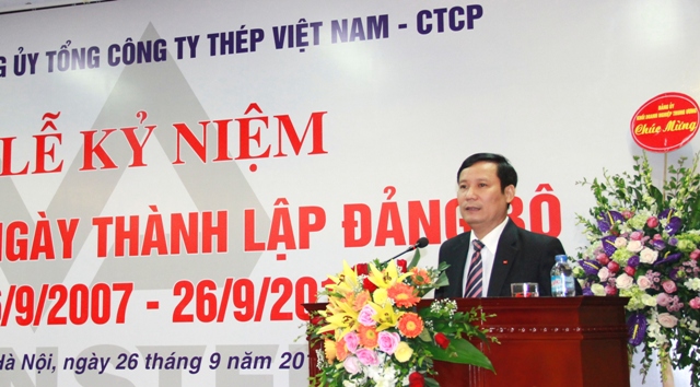 Đồng chí Phạm Tấn Công - Phó Bí thư Đảng ủy Khối DNTW phát biểu tại Lễ kỷ niệm.