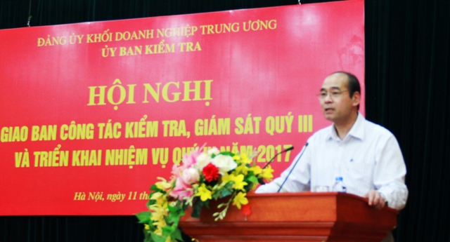 Đồng chí Đặng Hùng Minh - Ủy viên Ban Thường vụ, Chủ nhiệm UBKT Đảng ủy Khối triển khai nhiệm vụ công tác kiểm tra, giám sát quý IV/2017.