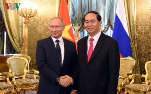 Chủ tịch nước Trần Đại Quang tiếp Tổng thống Nga Putin.