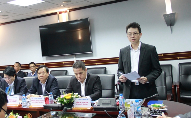Đồng chí Lê Anh Sơn - Bí thư Đảng ủy, Chủ tịch HĐTV Vinalines báo cáo