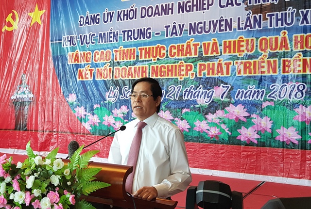 Đồng chí Phạm Viết Thanh - Ủy viên Trung ương Đảng, Bí thư Đảng ủy Khối Doanh nghiệp Trung ương phát biểu tại Hội nghị.