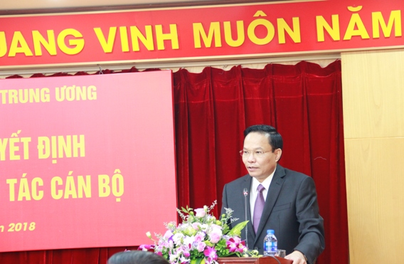 Đồng chí Lê Văn Châu - Phó Bí thư Đảng ủy Khối Doanh nghiệp Trung ương phát biểu nhận nhiệm vụ