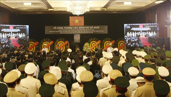 Quang cảnh Lễ truy điệu nguyên Tổng Bí thư Đỗ Mười tại TP Hồ Chí Minh.
