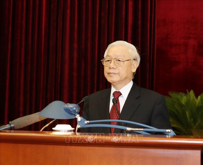 Tổng Bí thư Nguyễn Phú Trọng phát biểu bế mạc Hội nghị.