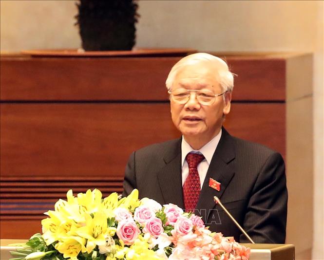 Tổng Bí thư, Chủ tịch nước Nguyễn Phú Trọng phát biểu tại buổi lễ.