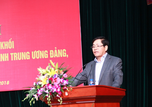 Đồng chí Phạm Viết Thanh - Bí thư Đảng ủy Khối Doanh nghiệp Trung ương phát biểu tại Hội nghị