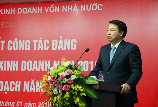 Đồng chí Nguyễn Đức Chi - Bí thư Đảng ủy, Chủ tịch HĐTV SCIC phát biểu Kết luận Hội nghị