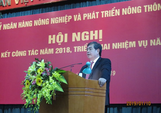 Đồng chí Trịnh Ngọc Khánh - Bí thư Đảng ủy, Chủ tịch HĐTV Agribank phát biểu kết luận Hội nghị.