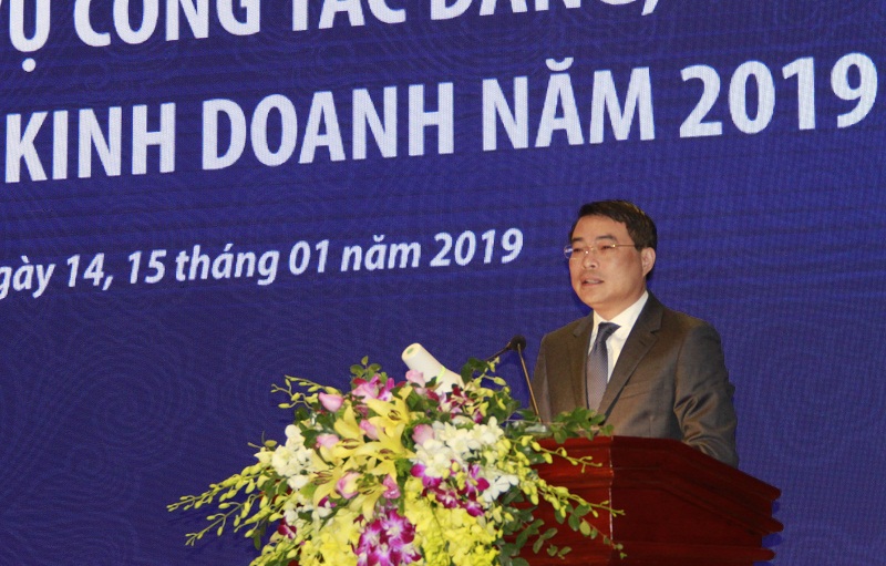 Đồng chí Lê Minh Hưng- Ủy viên Trung ương Đảng, Thống đốc Ngân hàng Nhà nước phát biểu chỉ đạo tại Hội nghị.