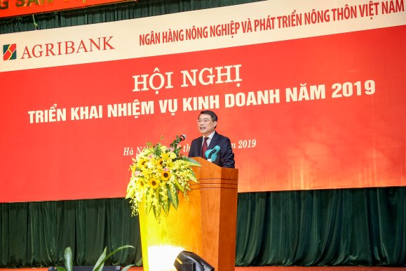đồng chí Lê Minh Hưng - Ủy viên Trung ương Đảng, Bí thư Ban Cán sự Đảng, Thống đốc NHNN phát biểu tại Hội nghị.