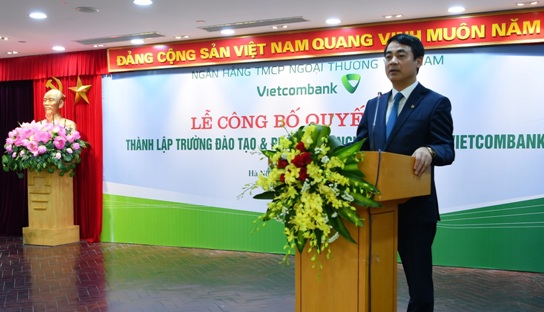 Chủ tịch HĐQT Vietcombank Nghiêm Xuân Thành phát biểu tại buổi Lễ