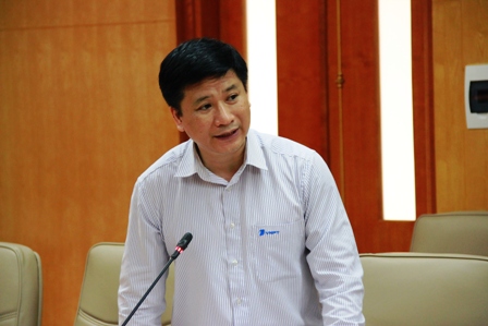 Đồng chí Hoàng Đức Sơn - Phó Bí thư Đảng ủy Tập đoàn Bưu chính Viễn thông phát biểu