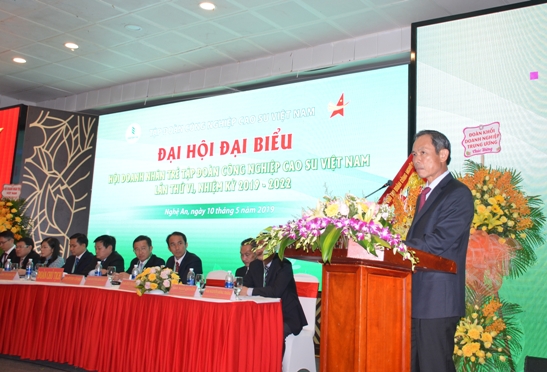 Đồng chí Trần Ngọc Thuận - Bí thư Đảng ủy, Chủ tịch HĐQT VRG phát biểu tại Đại hội.