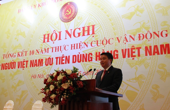 Đồng chí Y Thanh Hà Niê Kđăm - Bí thư Đảng ủy Khối DNTW phát biểu tại Hội nghị.