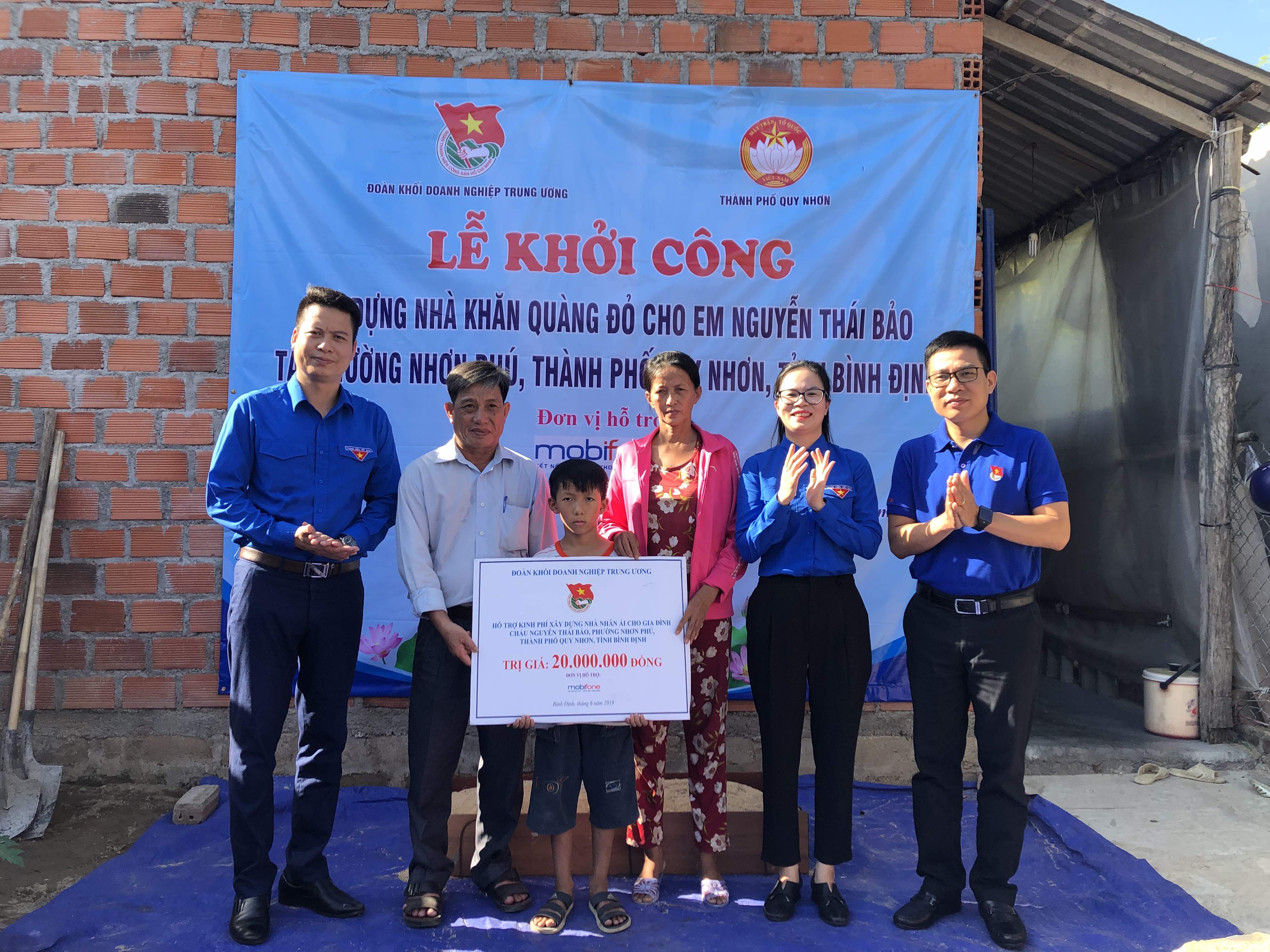 Khởi công xây dựng nhà Nhân ái cho em Nguyễn Thái Bảo, học sinh có hoàn cảnh đặc biệt khó khăn tại Phường Nhơn Phú, TP. Quy Nhơn