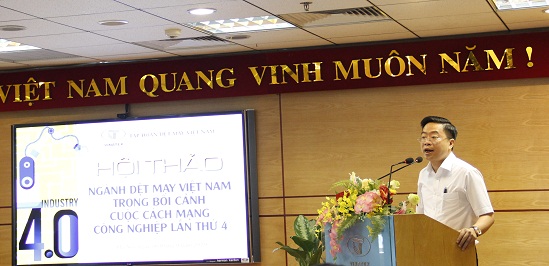 Đồng chí Lê Tiến Trường – Tổng Giám đốc  Vinatex phát biểu khai mạc Hội thảo.
