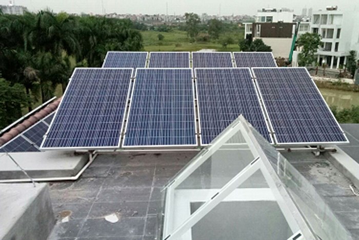 Một hệ thống điện mặt trời mái nhà. 