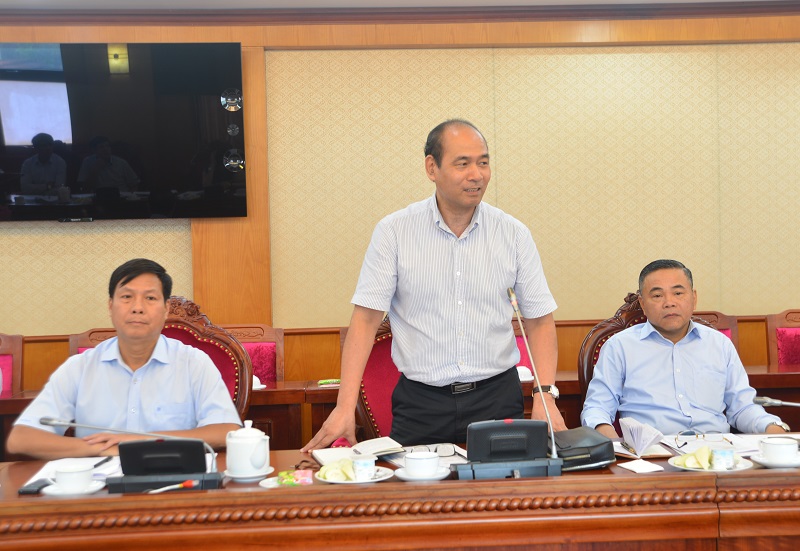 Đồng chí Đặng Hùng Minh, Ủy viên Ban Thường vụ, Chủ nhiệm Ủy ban Kiểm tra Đảng ủy Khối Doanh nghiệp Trung ương phát biểu tại Hội nghị.