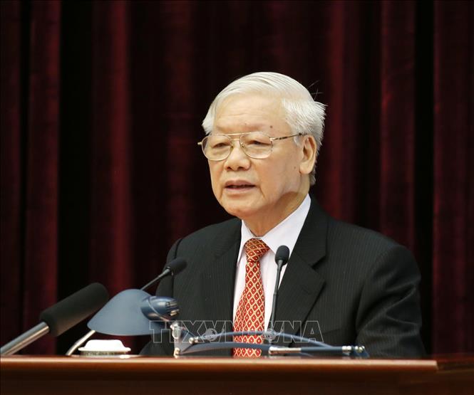 Tổng Bí thư, Chủ tịch nước Nguyễn Phú Trọng phát biểu bế mạc Hội nghị.