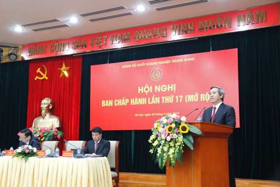 Đồng chí Nguyễn Văn Bình, Ủy viên Bộ Chính trị, Bí thư Trung ương Đảng, Trưởng Ban Kinh tế Trung ương phát biểu chỉ đạo tại Hội nghị triển khai nhiệm vụ 6 tháng cuối năm 2019 của Đảng ủy Khối Doanh nghiệp Trung ương.