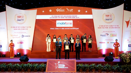 Tổng công ty Viễn thông MobiFone đã vinh dự có mặt trong Top 500 doanh nghiệp có lợi nhuận tốt nhất Việt Nam năm 2019