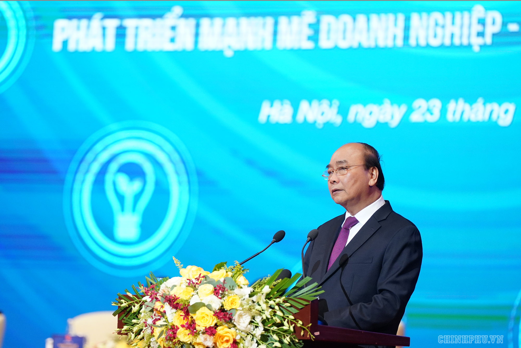 Thủ tướng Nguyễn Xuân Phúc phát biểu khai mạc Hội nghị. 