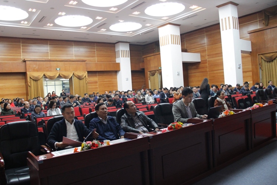 Các đại biểu tham dự Hội nghị tại điểm cầu 30 Phạm Hùng, Hà Nội.