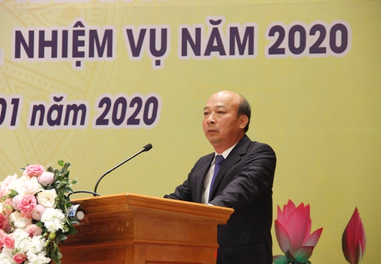 Đồng chí Lê Minh Chuẩn - Bí thư Đảng ủy, Chủ tịch HĐTV TKV báo cáo kết quả công tác Đảng năm 2019 