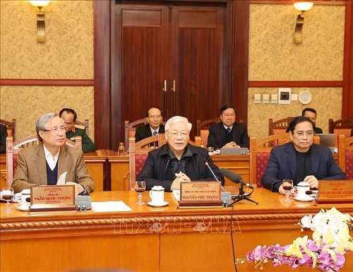 Tổng Bí thư, Chủ tịch nước Nguyễn Phú Trọng chủ trì cuộc họp.