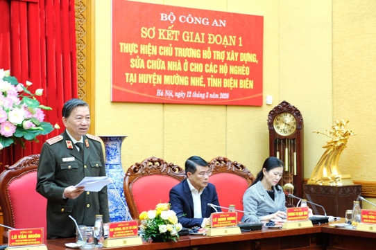 Đại tướng Tô Lâm, Bí thư Đảng ủy Công an Trung ương, Bộ trưởng Bộ Công an phát biểu tại buổi làm việc.