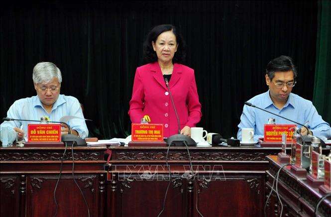 Trưởng Ban Dân vận Trung ương  Trương Thị Mai phát biểu chỉ đạo hội nghị.