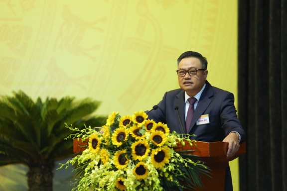 Đồng chí Trần Sỹ Thanh, Bí thư Đảng ủy, Chủ tịch Hội đồng thành viên PVN phát biểu tại Đại hội.