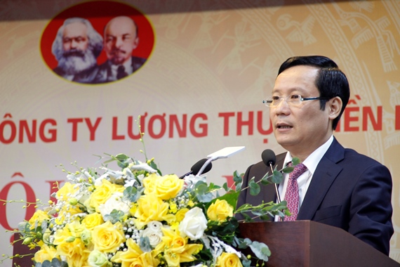 Đồng chí Phạm Tấn Công, Phó Bí thư Thường trực Đảng ủy Khối Doanh nghiệp Trung ương phát biểu chỉ đạo Đại hội.