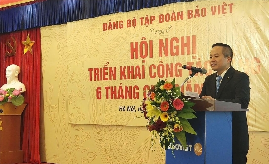 Đồng chí Đào Đình Thi - Bí thư Đảng ủy, Chủ tịch HĐQT Tập đoàn Bảo Việt phát biểu tại buổi Lễ.
