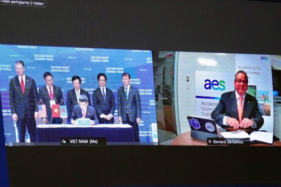 Lễ ký trực tuyến giữa PV GAS và Tập đoàn AES.