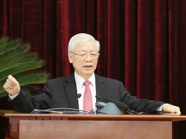 Tổng Bí thư, Chủ tịch nước Nguyễn Phú Trọng phát biểu khai mạc Hội nghị.