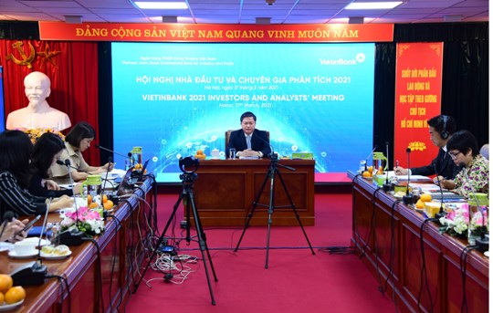 Ủy viên Trung ương Đảng, Bí thư Đảng ủy, Chủ tịch HĐQT VietinBank Lê Đức Thọ phát biểu tại hội nghị.