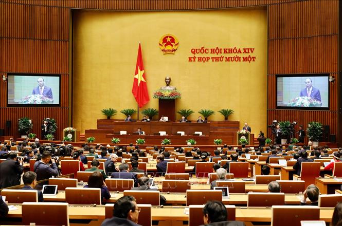 Thủ tướng Nguyễn Xuân Phúc trình bày báo cáo tổng kết của Chính phủ nhiệm kỳ 2016-2021.