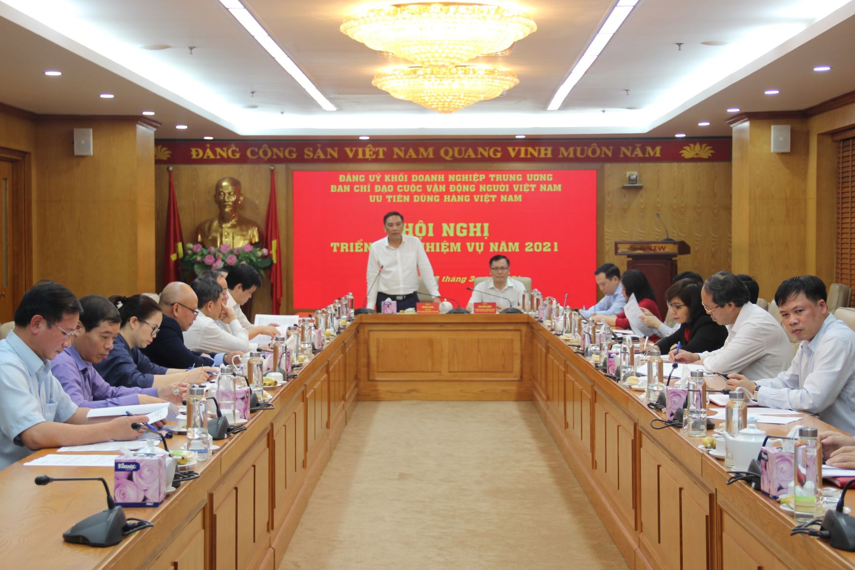 Đồng chí Hoàng Giang- Phó Bí thư Đảng ủy Khối, Trưởng Ban Chỉ đạo phát biểu chỉ đạo.