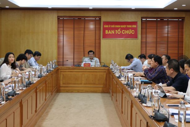 Các đại biểu tham dự tại điểm cầu Đảng ủy Khối Doanh nghiệp Trung ương.